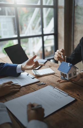 Business meeting on property contract
